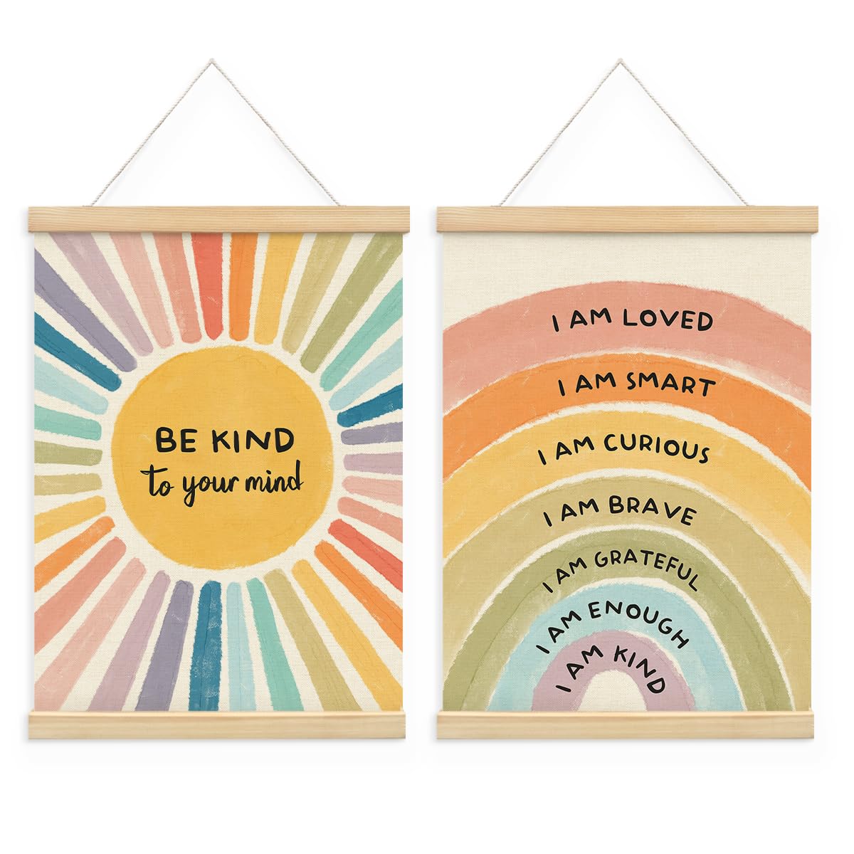 Affermazioni positive, decorazioni per l'aula, poster motivazionale, decorazioni per la scuola domestica, set di 16 poster in bianco e nero - Italia