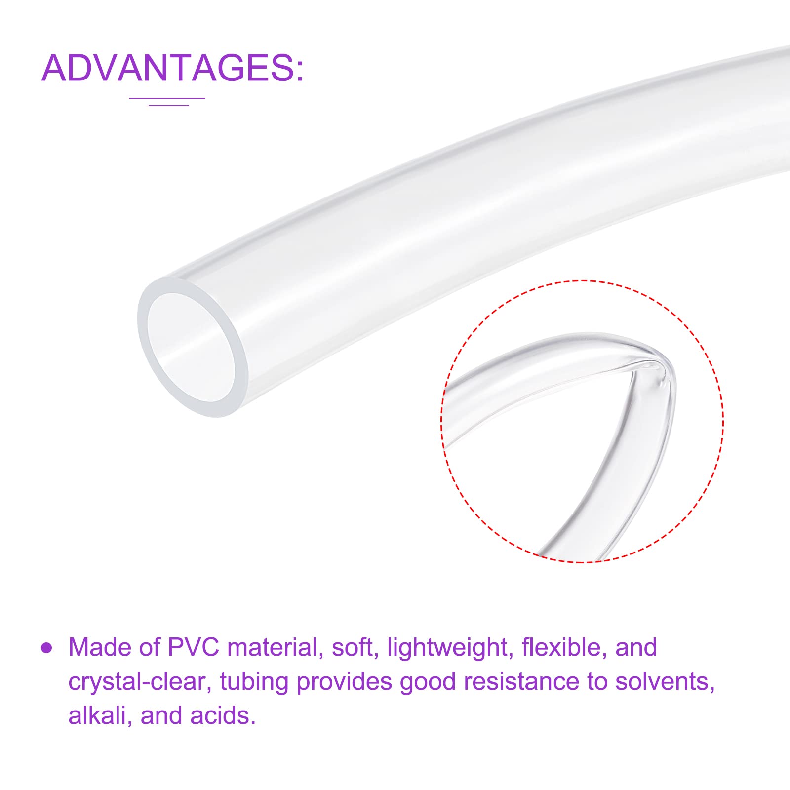 DMiotech Tubo Flessibile In PVC Trasparente - 45mm X 53mm, 1 Metro - Per Acqua, Aria E Olio