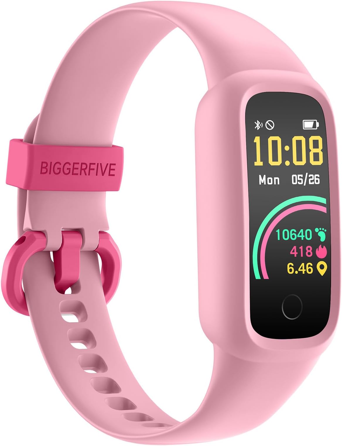 Vigor 2 L Kids Fitness Tracker Watch for Boys Girls Ages 5-15, Activity Tracker, Heart Rate Sleep Monitor, IP68 Waterproof, Pedometer, Calorie Step Counter Watch, Pink