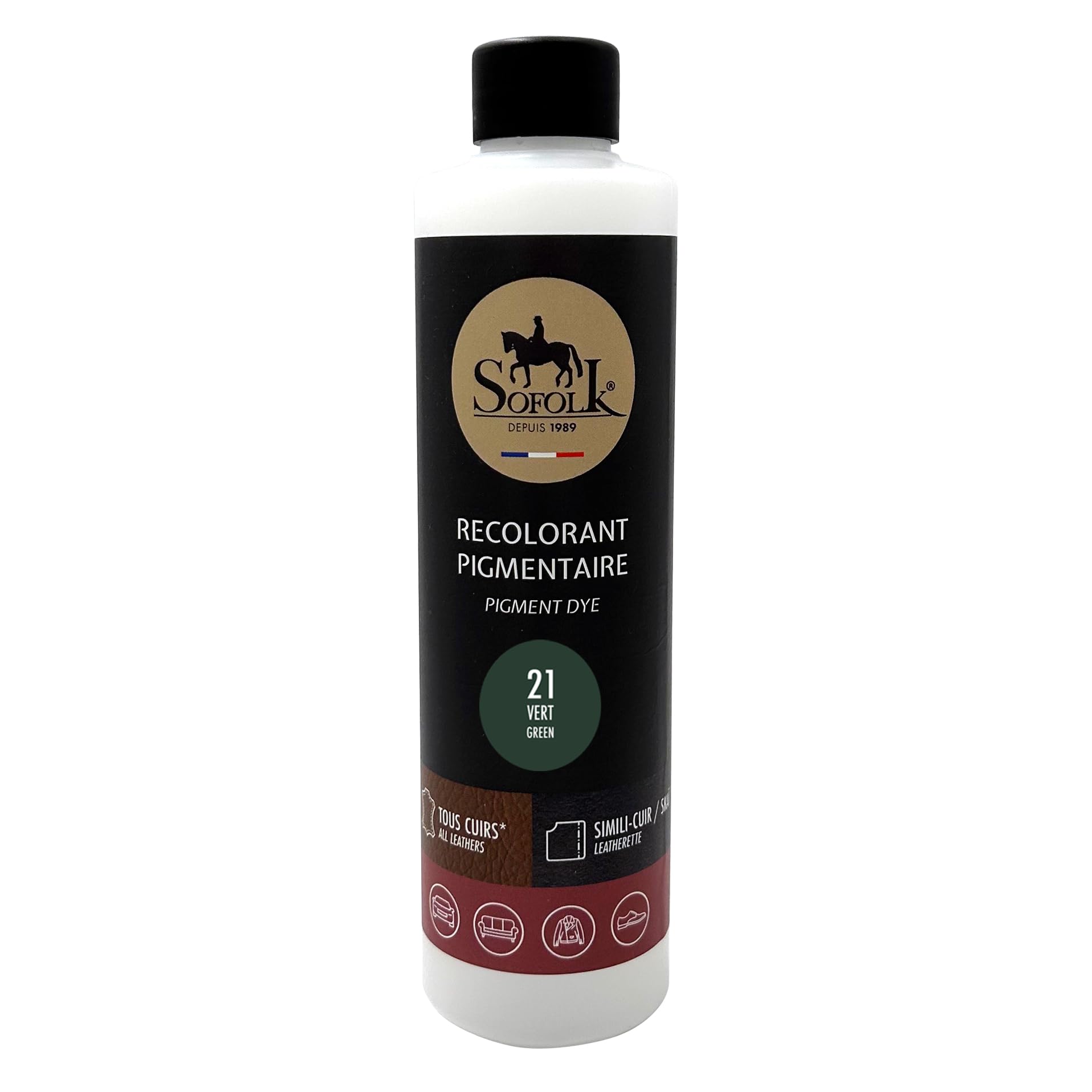 Sofolk - Pintura Cuero/Polipiel - Recoloración para cuero dañado, rayado, arañado, descolorido - Volante de coche, asiento de coche, sofá, zapatos - 125ml - 00-WHITE — view 40