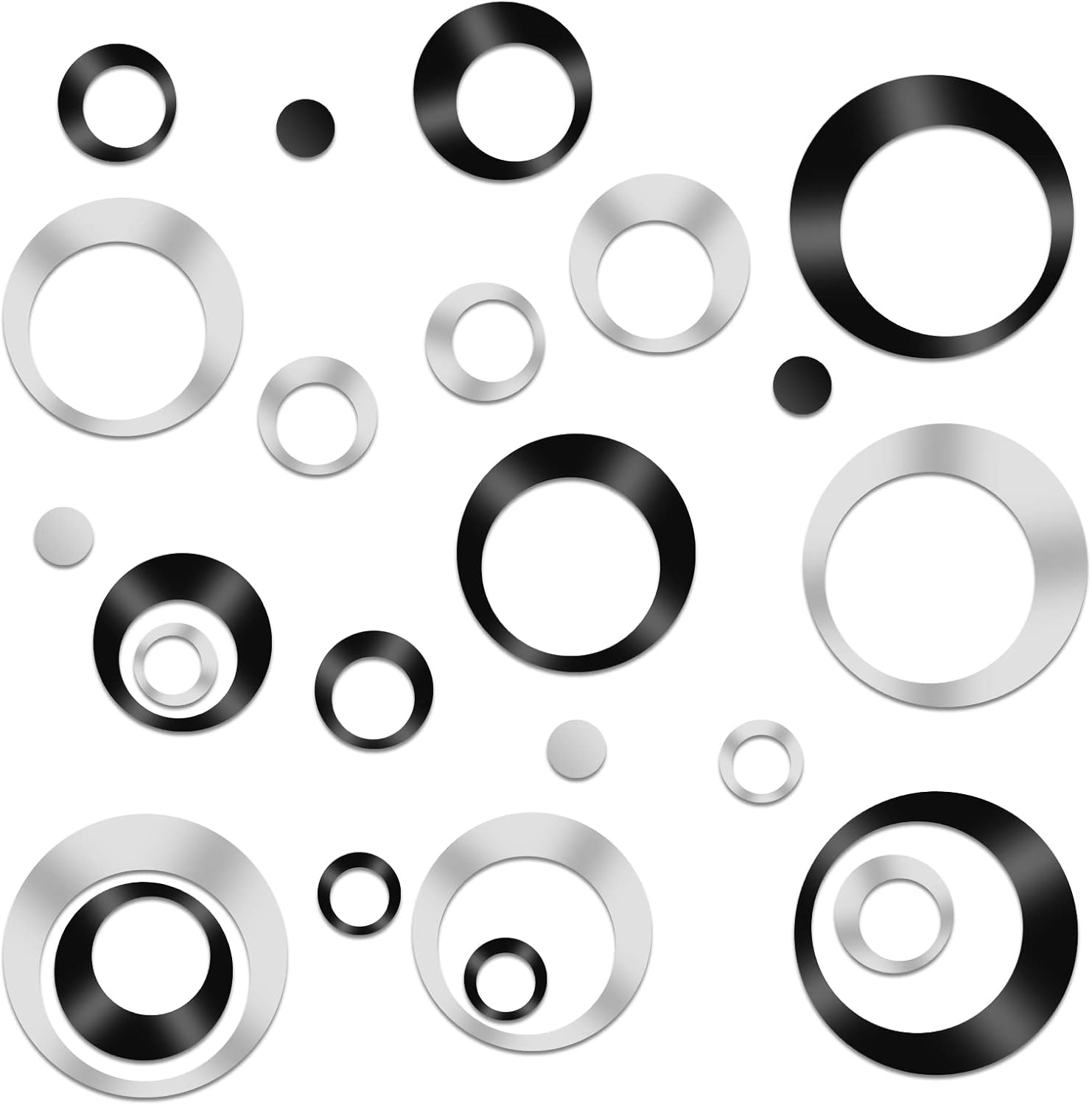 Lusofie 24Pcs Acrylic Mirror Wall Stickers Round Circle Mirror Wall