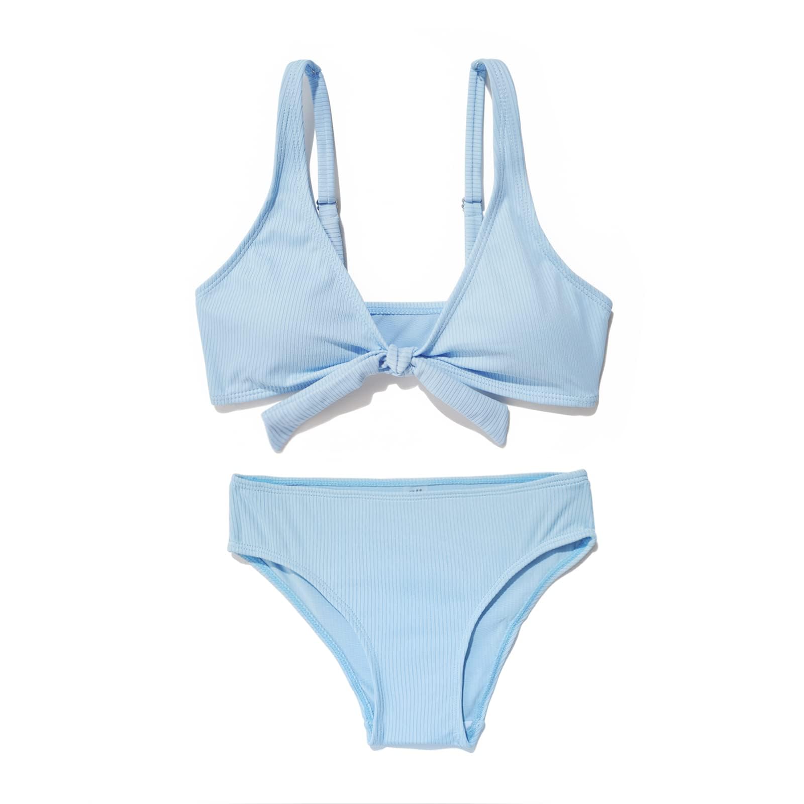 MIENOE Teen Girls Two-Piece Bikini Swimsuits | Removable Chest Pad Nylon Swimwear Kids Size 6-17 Years