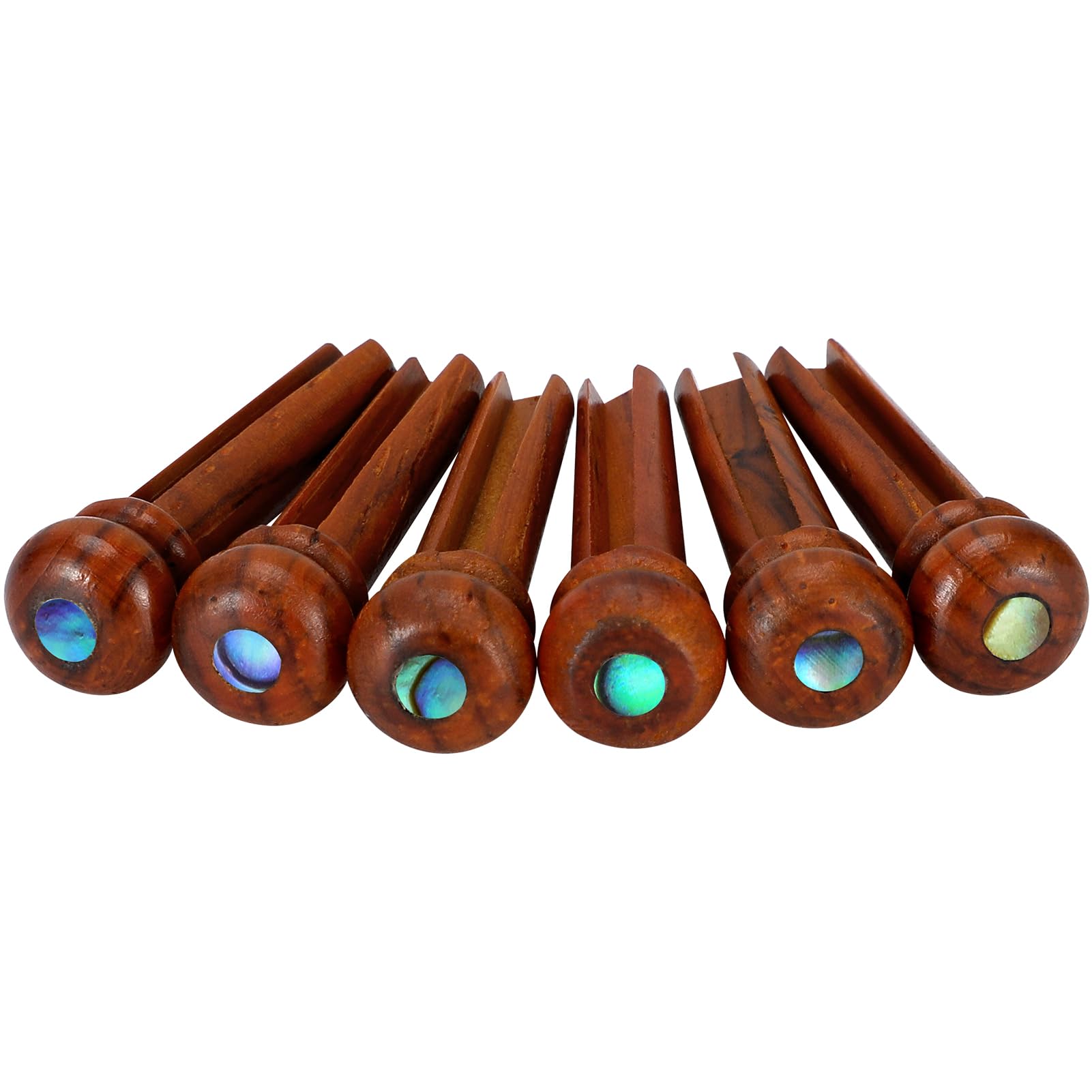 6x Unbleached Acoustic Guitar Bone Bridge Pins W/ Abalone Shell - Foto 2