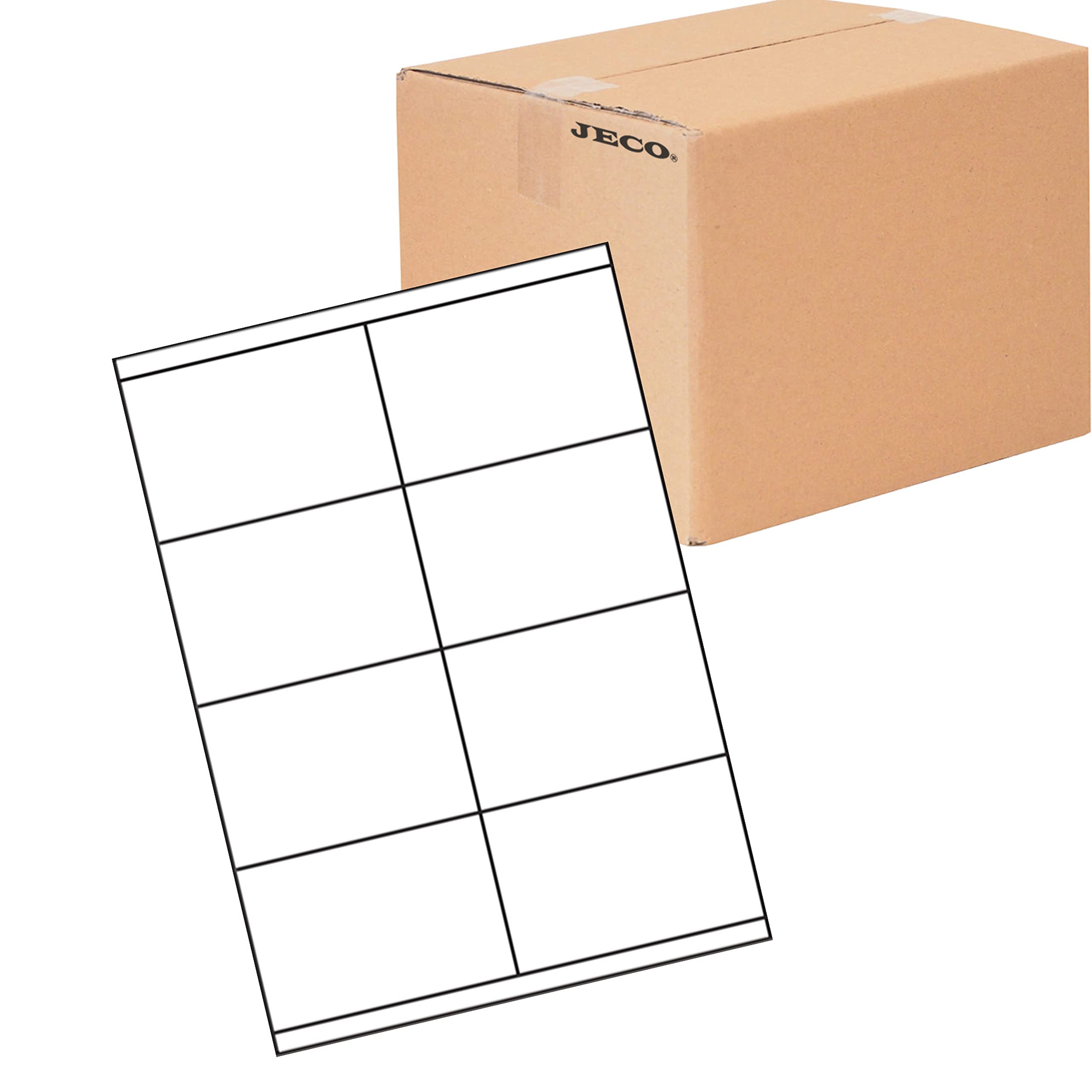 Jeco - Lot de 500 planches de 8 étiquettes autocollantes multi-usages 105 x 70 mm (compatibles 3426), soit 4000 étiquettes personnalisables et imprimables