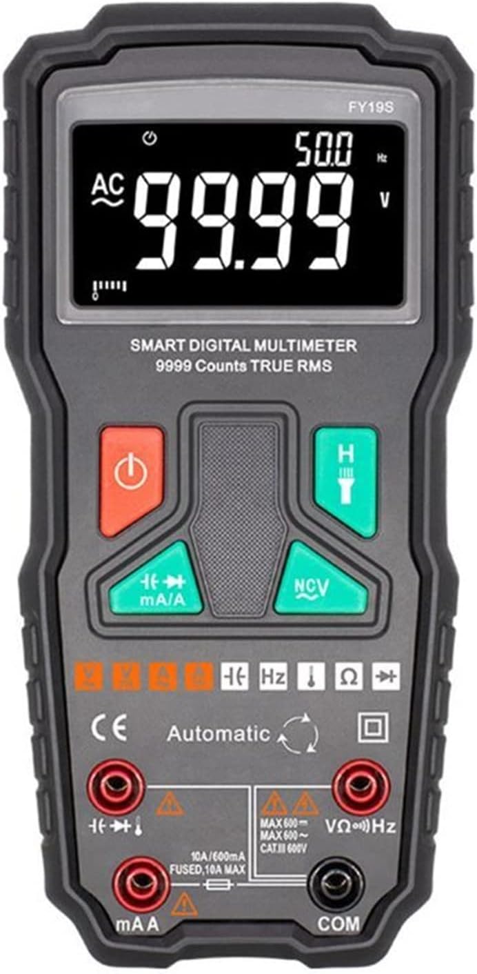 Current Signal Generator High Precision Multimeter Digital Handheld Automatic AC Voltage Current Meter, Black