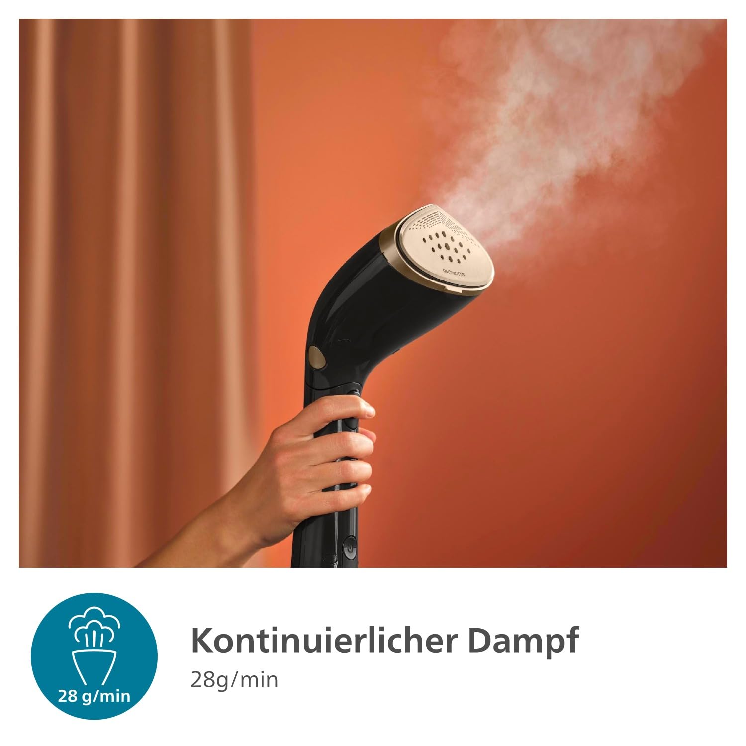 Philips Steamer 7000 Series - 1500W, 28 g/min Dampfleistung, zugespitzte Heizplatte aus Metall, 2 abnehmbare Wassertanks, inkl. Handschuh/StyleMat, Schwarz (STH7060/80)