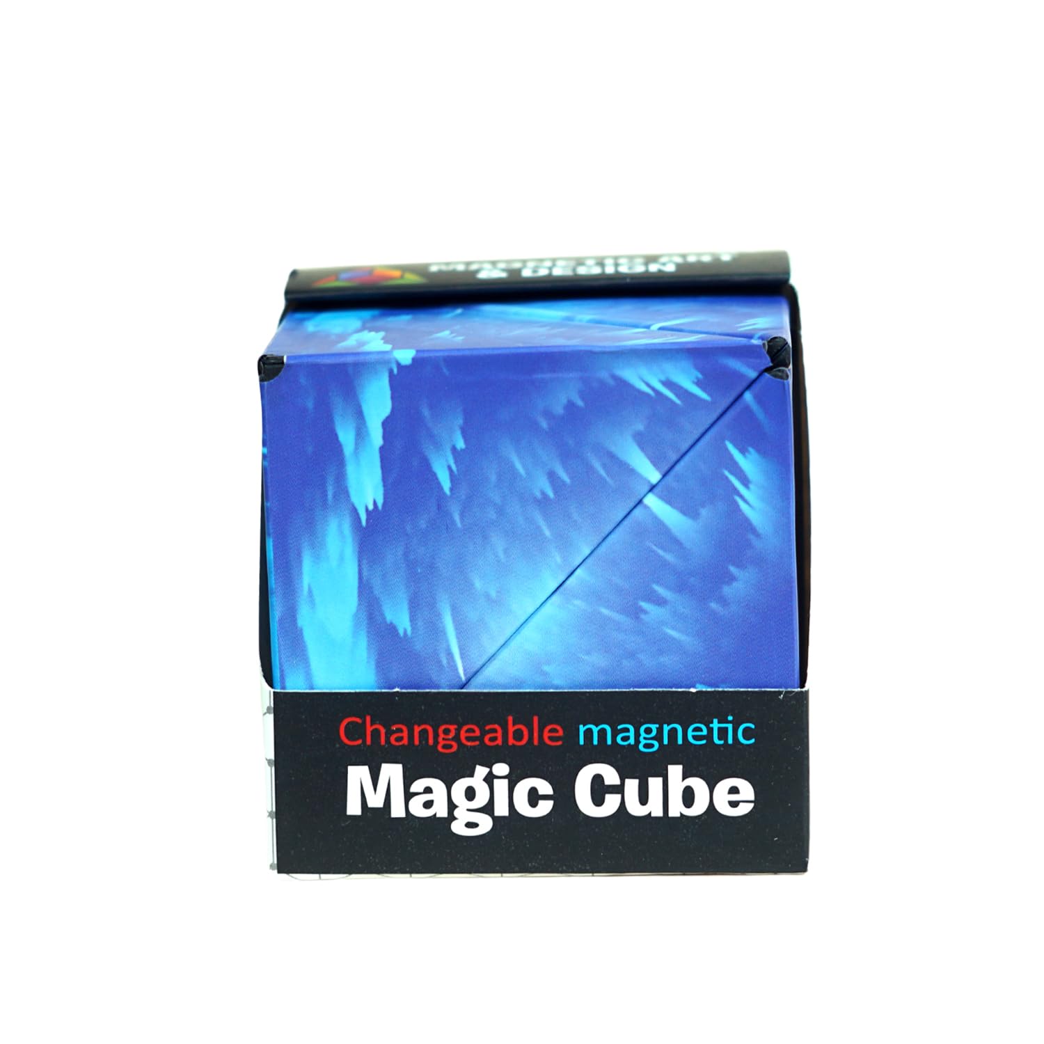 Robot-Blue Fun Game Mesmerizing Magnetic Shape Shifting Puzzle Cube Box Double Creativity Spinner Award-Winning, Patented w/ 36 Rare Earth Magnets - Over 70 Shapes for Adults, Kids and Teens