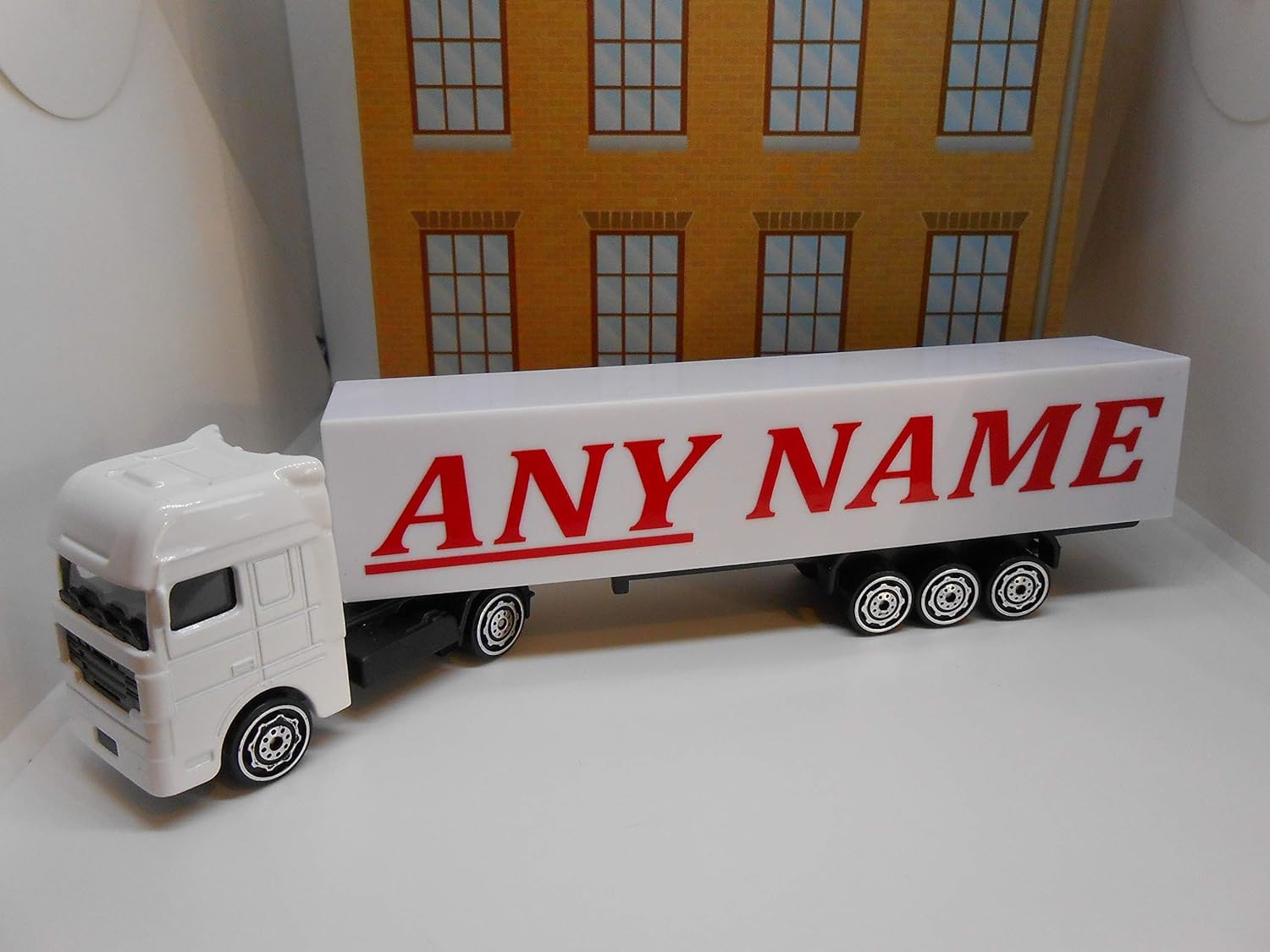 PERSONALISED MODEL LORRY TRUCK **ANY NAME** WHITE MODEL BOY GIRL MOM DAD GIFT NEW & UNIQUE