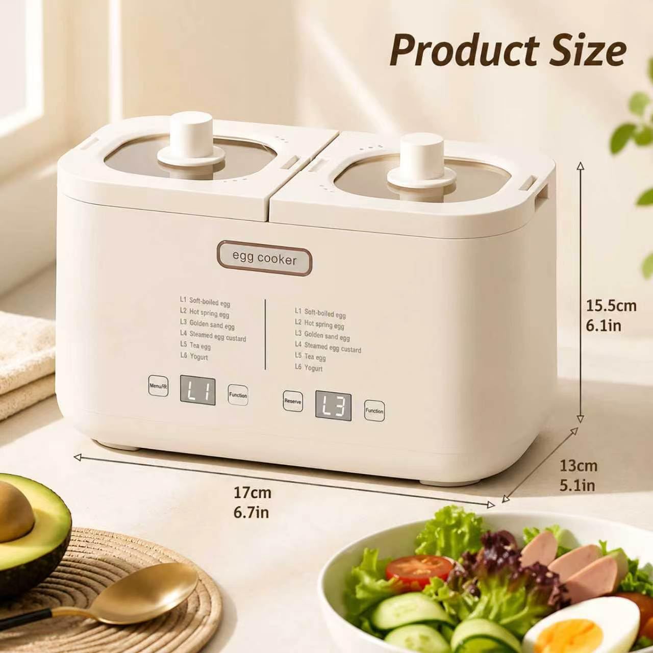8 Smart Egg Cooker, 24H Timer i 6 trybów