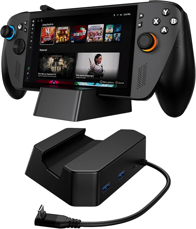 Charging Stand for ROG Xbox Ally X/ROG Xbox Ally, Portable TV Dock Station Replacement with 2 USB-A Port/100W USB-C Port for ROG Xbox Ally X