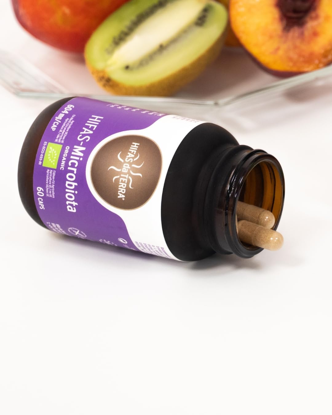 HIFAS DA TERRA - HIFAS-Microbiota Extractos de Hongos Puros de Reishi, Melena de León, Pleurotus y Shiitake para el Bienestar Digestivo, con Efecto Prebiótico - Refill 60 Cápsulas
