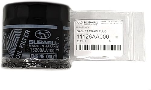 Subaru Kit de filtro de aceite de motor y junta de aplastamiento (1, 2, 3, 6, 12 paquetes disponibles) SOA6351520812 y 11126AA000 Genuine Legacy