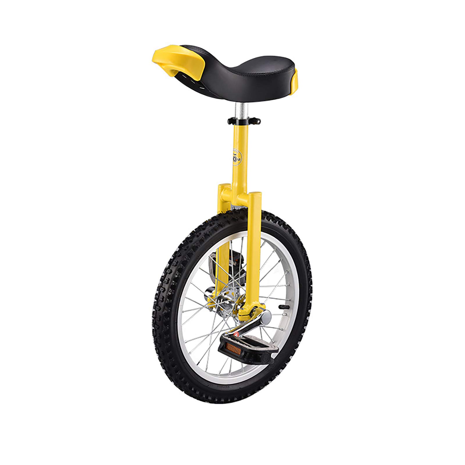 QWEASDF Monociclo, Monocicli, Unisex Heavy Duty Steel Frame e Lega a rotelle, 16-20″ Ruote, Antiscivolo, a Perfetta Tenuta, butile Pneumatico Ruota Bicicletta Sport Fitness Exercise Salute,Giallo,18″
