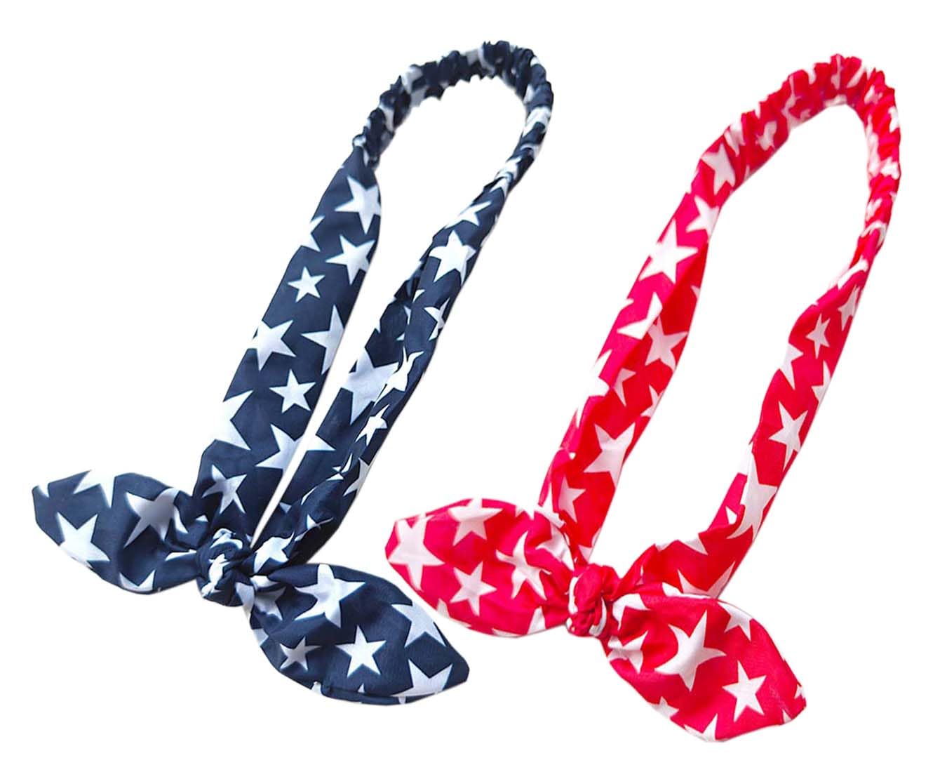 ZCYYYS Women Flag Headband Patriotic Elastic Headband 4th of July Hair Band Star Stripe Headbands Rabbit Ear American Flag Hair Accessories TSFD34 (