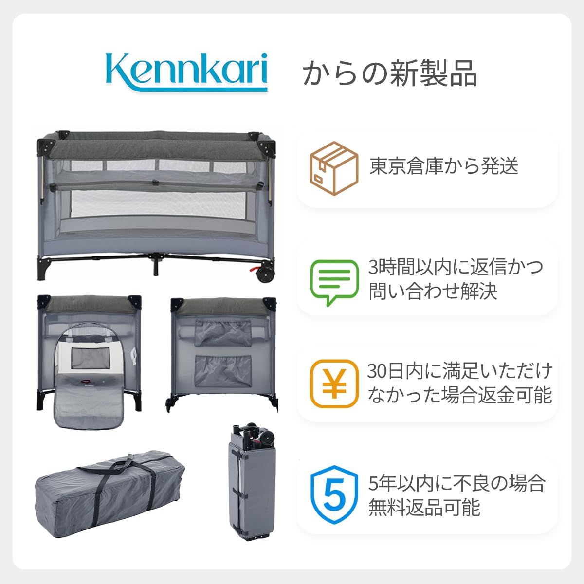 Amazon.co.jp: Kennkari ベビーサークル 折りたたみ プレイヤード