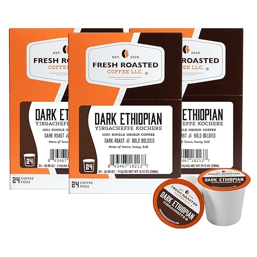 Miniatura 103 de Fresh Roasted Coffee, Tostado italiano, oscuro, 96 cápsulas para cafeteras K Cup