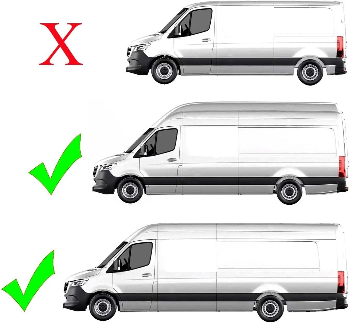 FIT Mercedes Sprinter 2019-2024 W907 (Passenger Side Rear Trim MOLDING Cover Right)