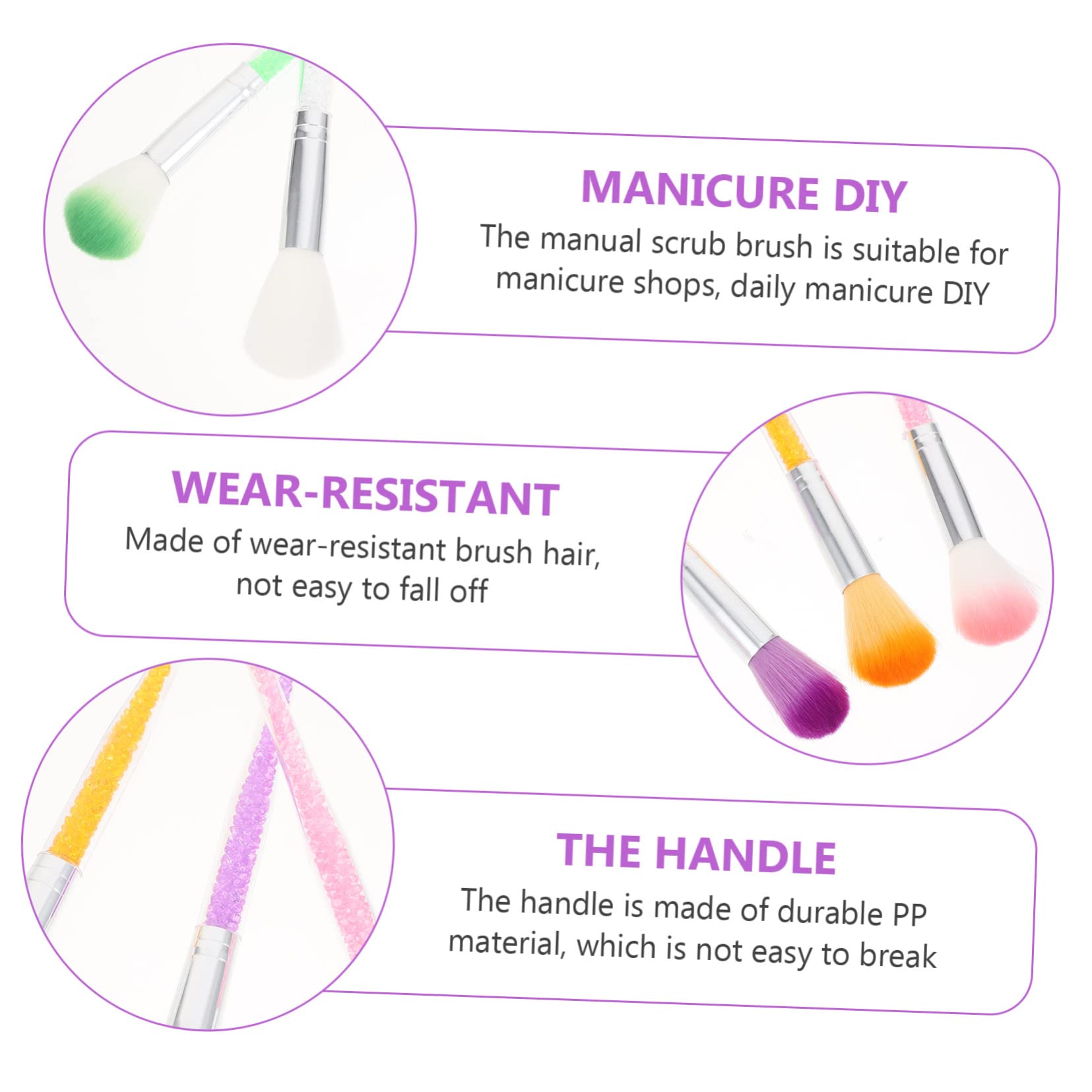 Healvian 14piezas Pinceles Acrílicos Para Manicura y Limpieza De Rostro Herramienta Creativa Multiusos Para Maquillaje y Cuidado De Uñas Mixtos y Diseño Compacto