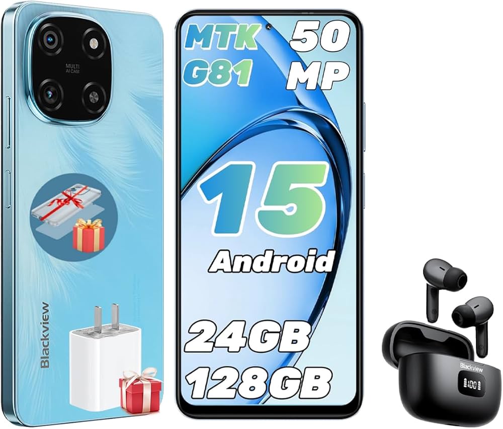 Blackview Color 6 Handy Ohne Vertrag 24GB+128GB/2TB, Smartphone