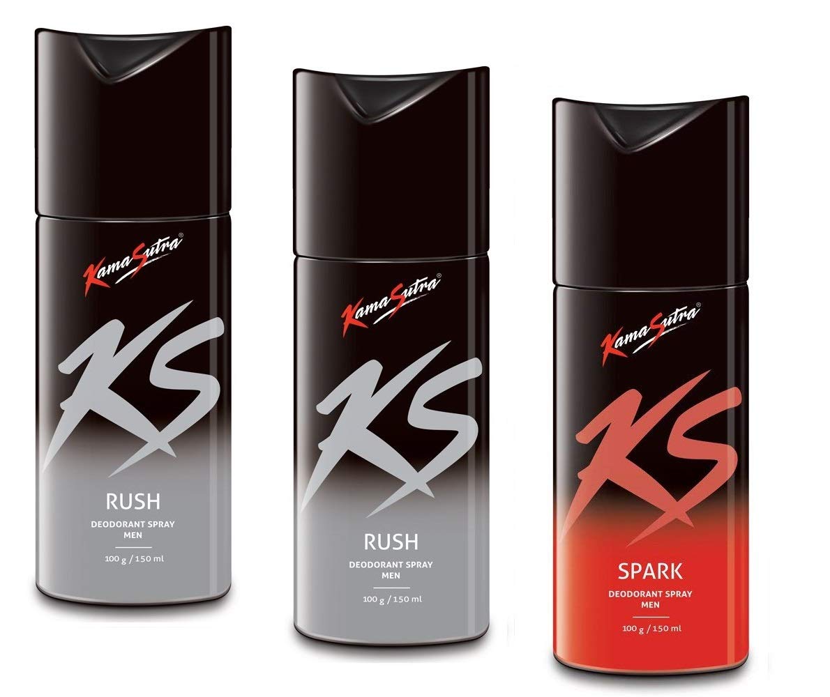 KamaSutra Deodorant Body Spray For Men, 150 ml Each- (Rush-Rush-Spark) Pack of 3-image-25