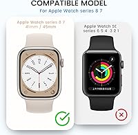 Vista 8 de 3 en 1 Goton - Funda impermeable dura para Apple Watch con protector de pantalla de 45 mm, cubierta frontal de vidrio templado protectora delgada