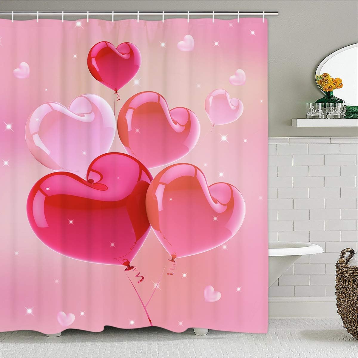 Likiyol Valentine's Day Shower Curtain Mother's Day Shower