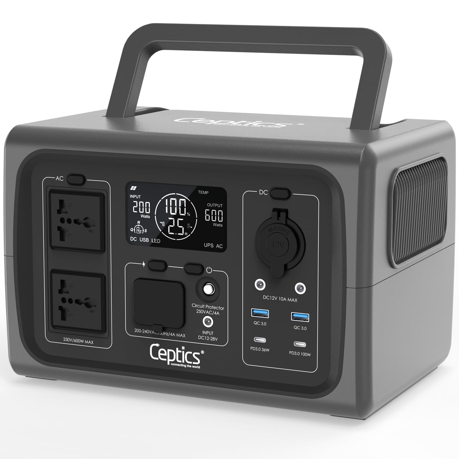 Ceptics 600W, 0% - 100% Charge in 2.5 Hours with 512Wh LiFePO4 Battery, 230V - 50Hz India Voltage, for Home Backup & Outdoor Use-image-17