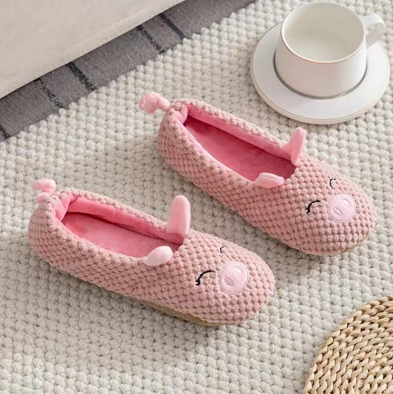 Cute Pig Slipper for Women Cartoon Slippers Animal Slippers Warm Slippers Women's House Shoes Cotton Knit Memory Foam Maternity Slippers4