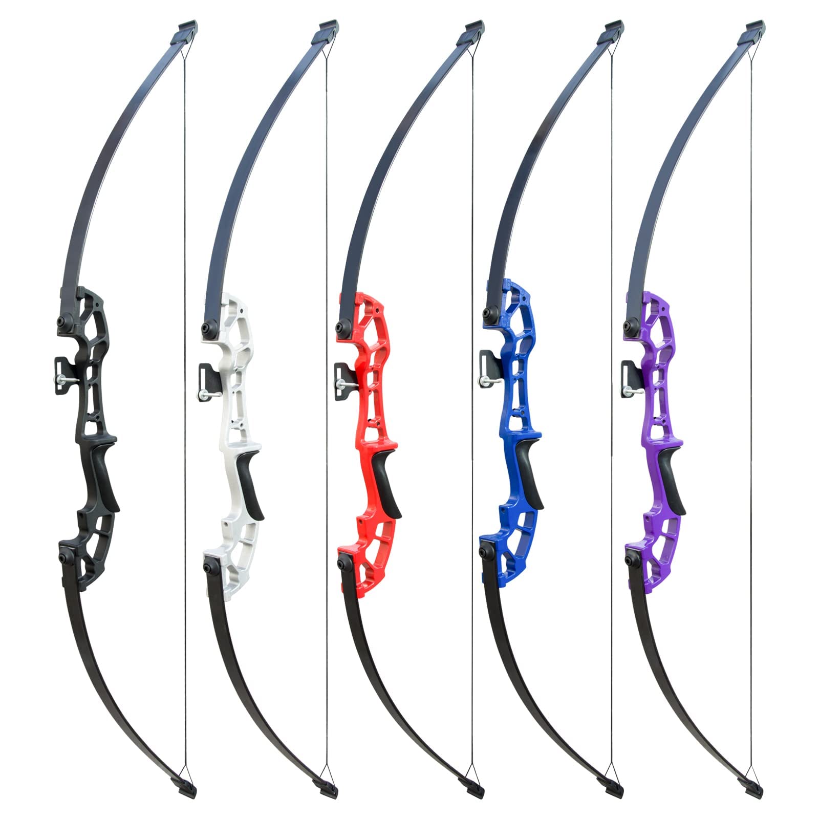 Arco ricurvo e frecce per Adulto 30 40LBS 50"Set di tiro con L'Arco da Prua con Arco da tiro per la Mano Destra (Nero, 40LBS)