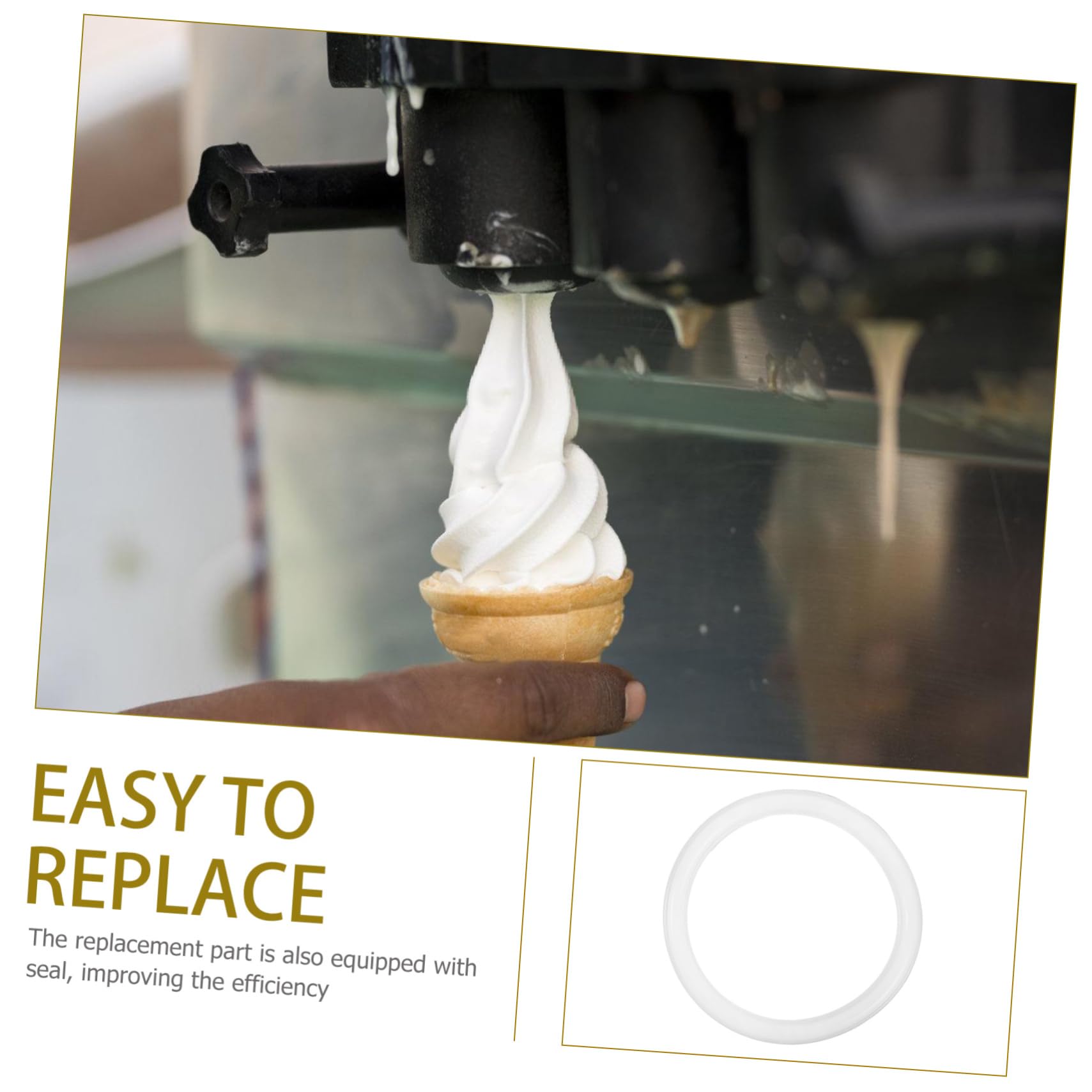 MAGICLULU 4 Set Accessori Per Macchine Da Gelato Parti Della Gelatiera Anelli Di Tenuta Di Ricambio Anello Di Tenuta Della Macchina Del Gelato Gel Di Silice Bianca 2 Pezzi * 4