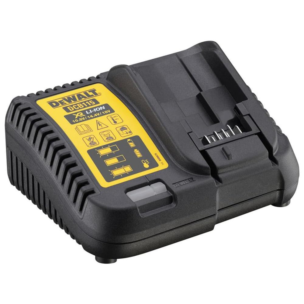 Dewalt DCB115-QW - Cargador XR para baterías de 10,8V - 14,4V - 18V carril Li-Ion, Negro, Amarillo