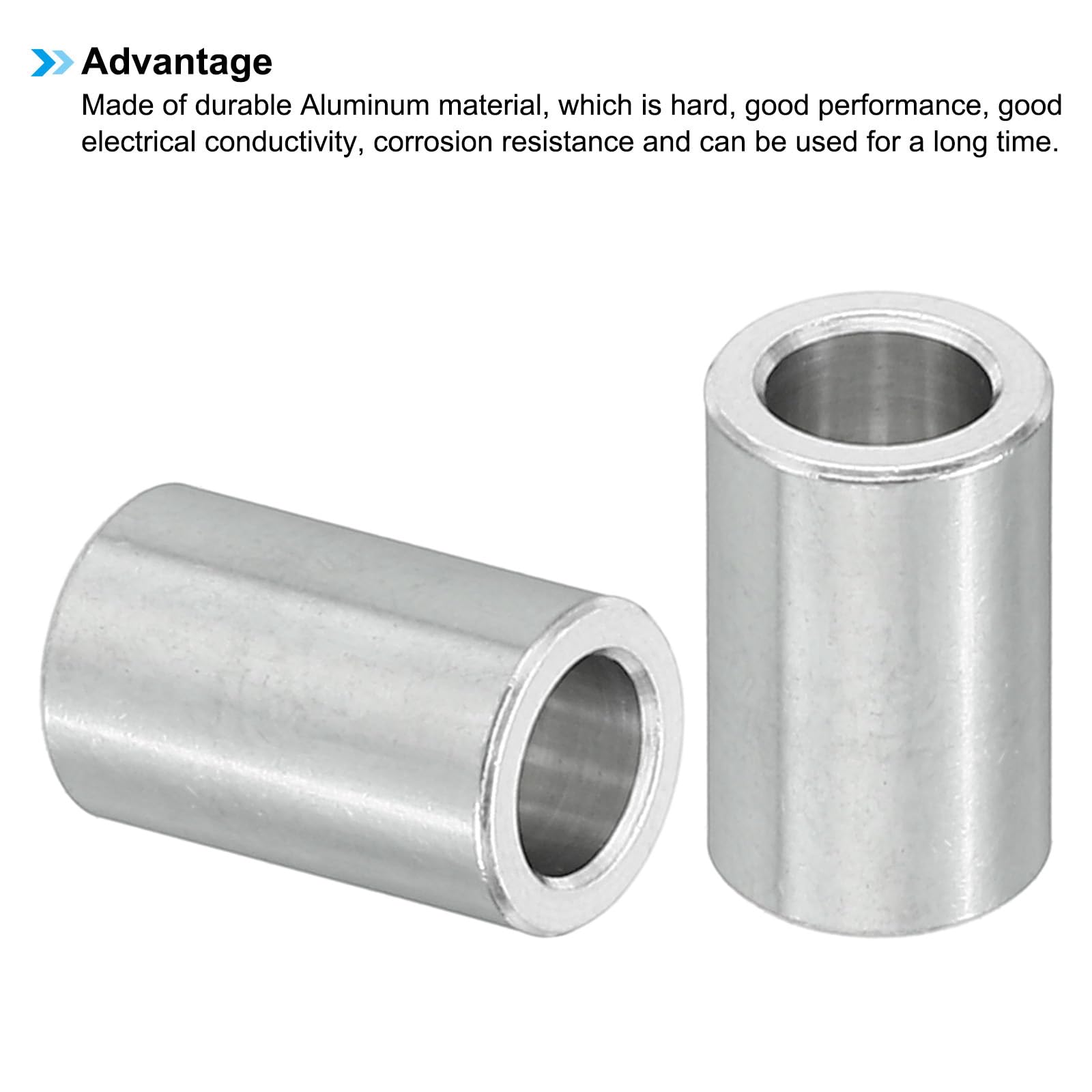 PATIKIL M5 Aluminum Spacers, 5 Pcs Metal Spacer Aluminum 5.2mm ID x 8mm OD x 12mm L Aluminum Spacer Screw Standoff Round for 1/5inch or M5 Screw Bolts - Image 4