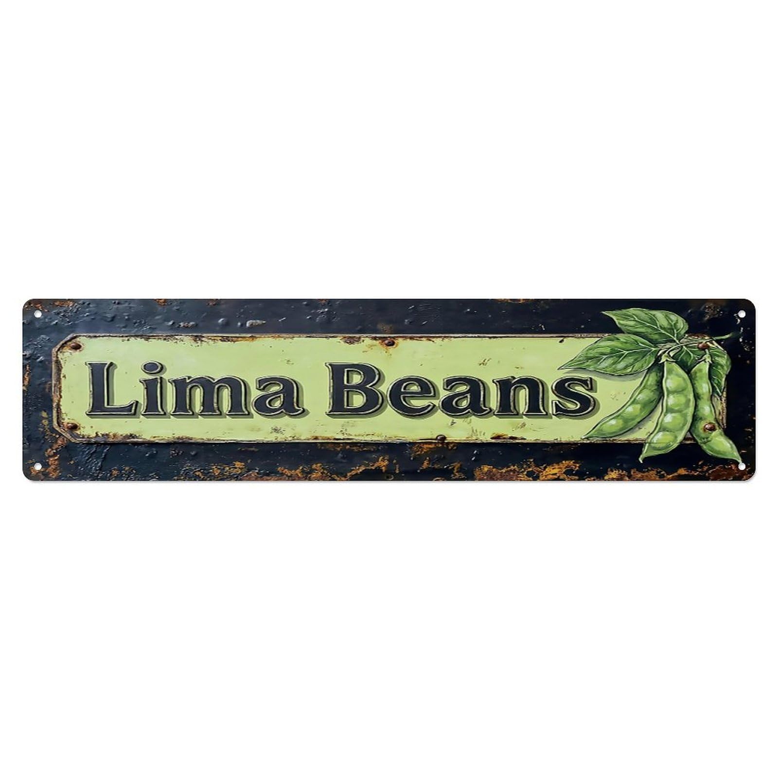 Vintage Lima Beans Butter Farmhouse Metal Tin Sign