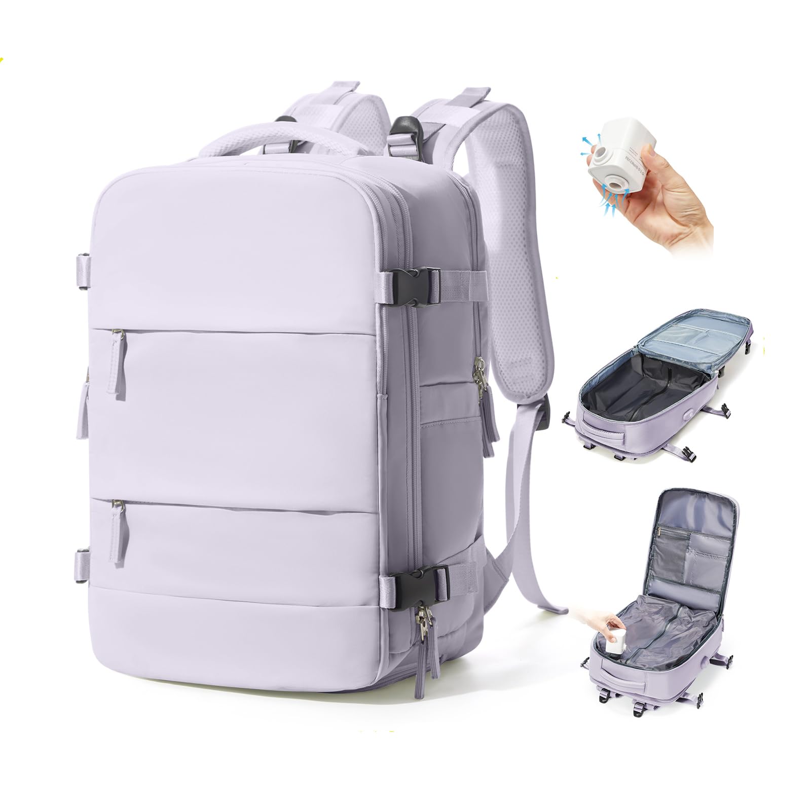 BJLFS Borse da Cabina per Ryanair 40x30x20 Bagaglio a mano Sottovuoto 40x20x25 Zaino da Viaggio con Sottovuoto impermeabile Donna Zaino Easyjet 45x36x20 Zaini Wizzair con porta scarpe