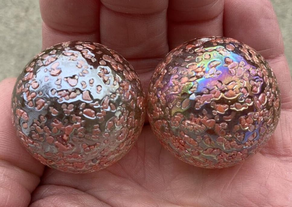 Big Game Toys 2 Boulders 35mm Princess Marbles Speckled Confetti Glass