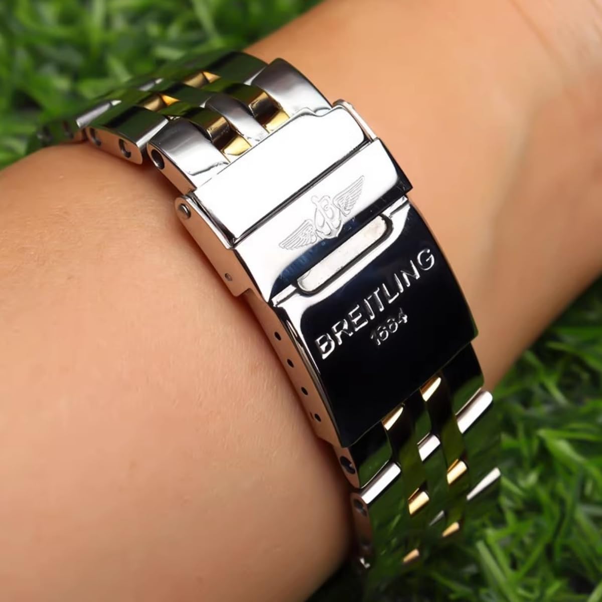 Cinturino Orologio Acciaio Inox 18mm 20mm 22mm 24mm Terminali Curvi, Fascia Metallo Bracciale per Breitling-Argenteo 18mm
