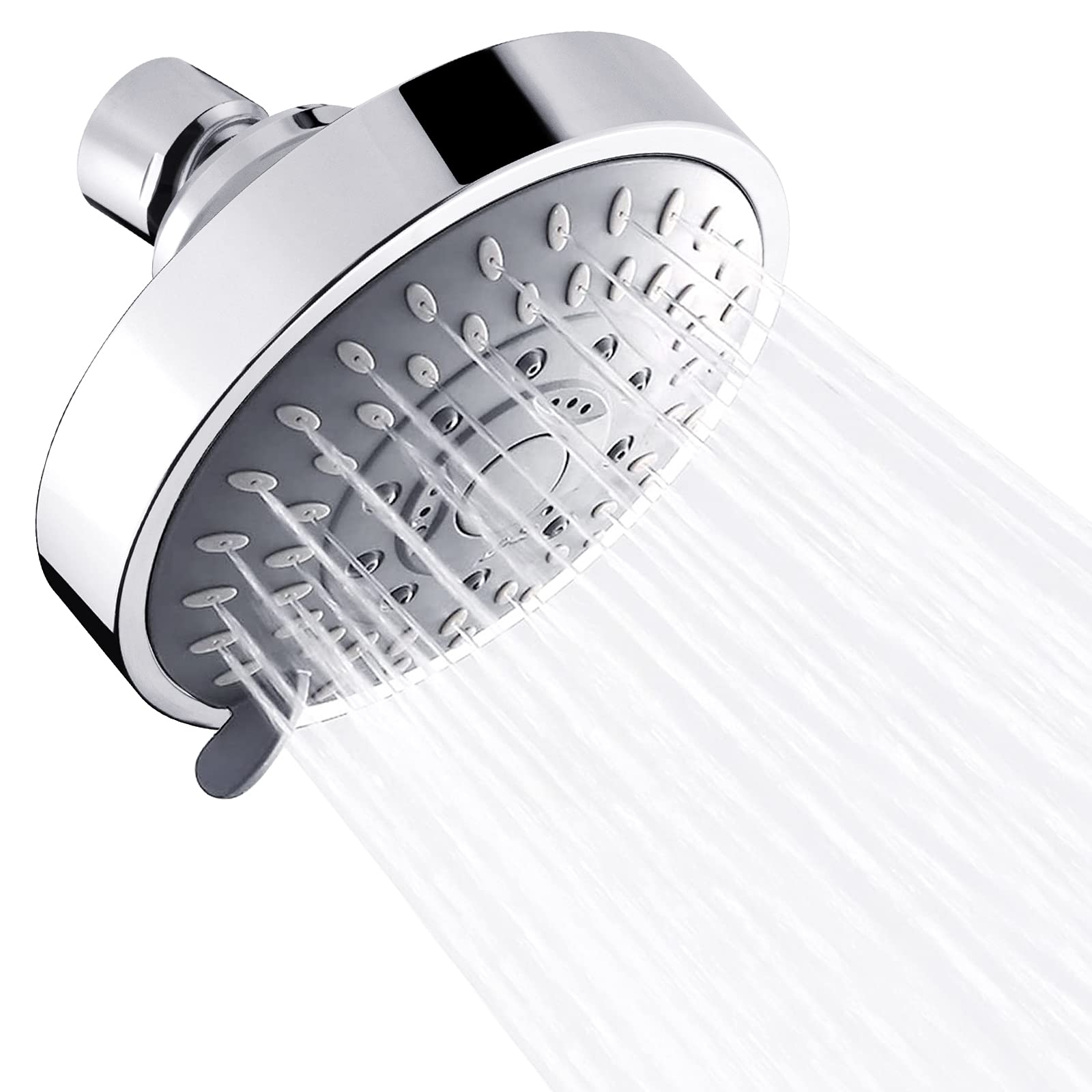 Ailelan 5 Settings High Pressure Fixed Shower Head, 4.1 Inch Rainfall