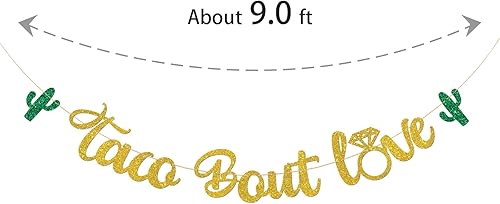 Miniatura 2 de Dalaber Cartel de amor de Taco Bout, temática de fiesta mexicana, boda, compromiso, despedida de soltera, decoración de fiesta de despedida de