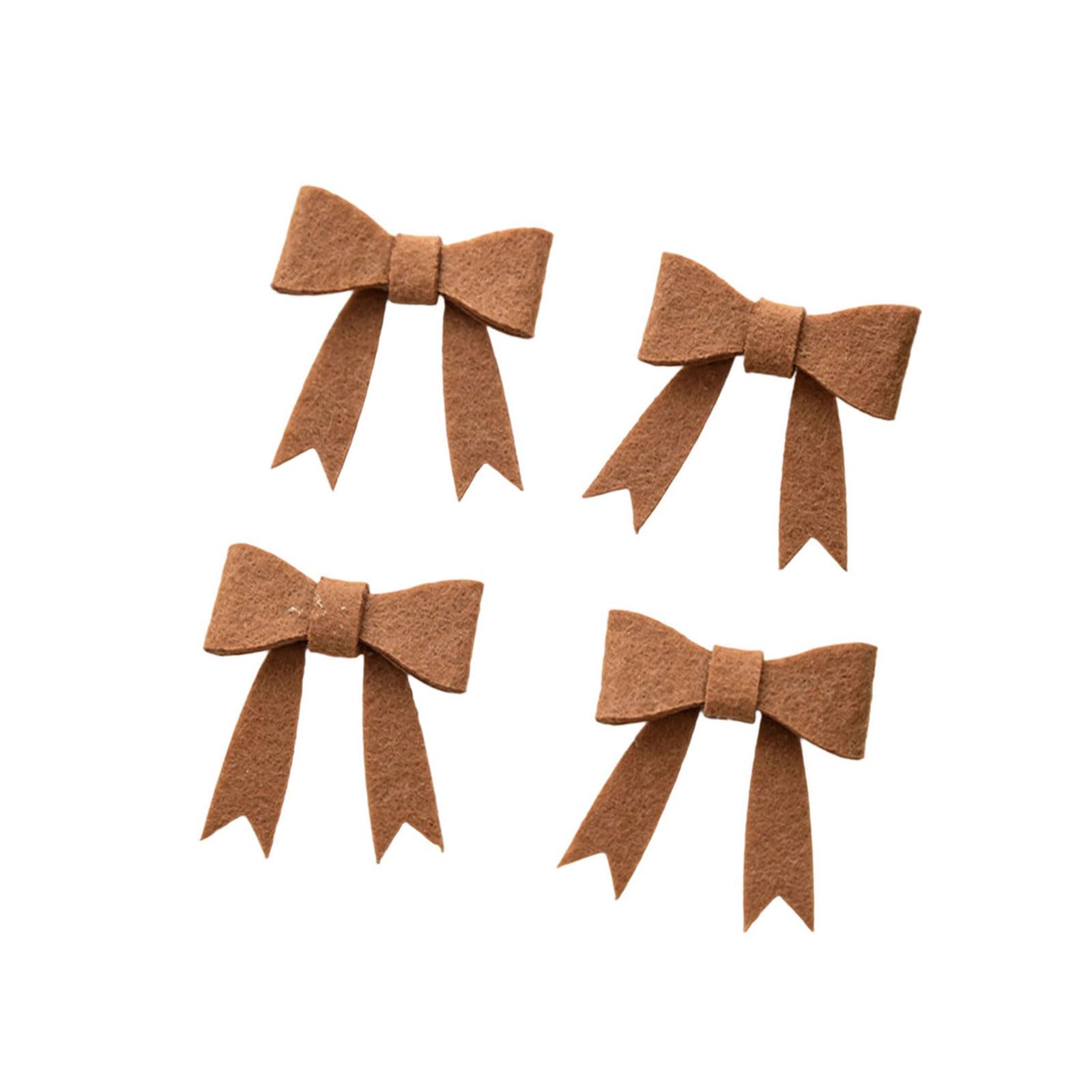 Tfaoys Coffee Bow Of 4 Traditional Christmas Tree Bends With Needle Addons Artisanal Holiday Craft Set Christmas Bow Garnishes