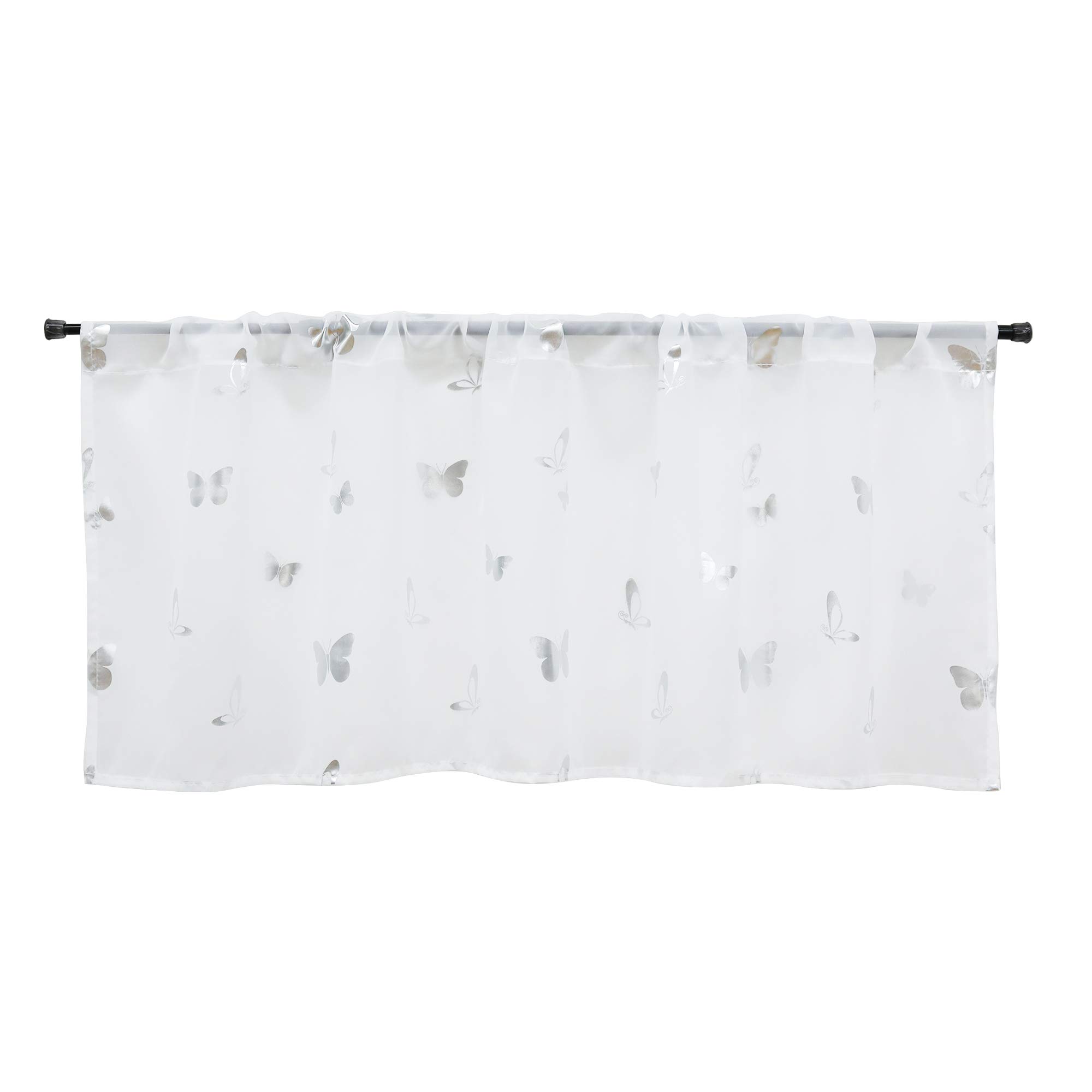 Delien Rideau Brise-bise En Voile Avec Passants Pour Cuisine