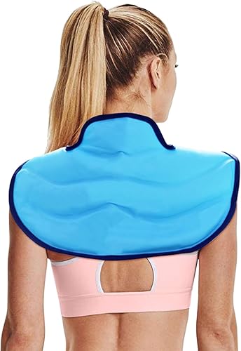 Envoltura de hielo para cuello y hombro para hombres y mujeres, compresa fría y caliente, almohadilla de terapia de cuello, gel reutilizable para