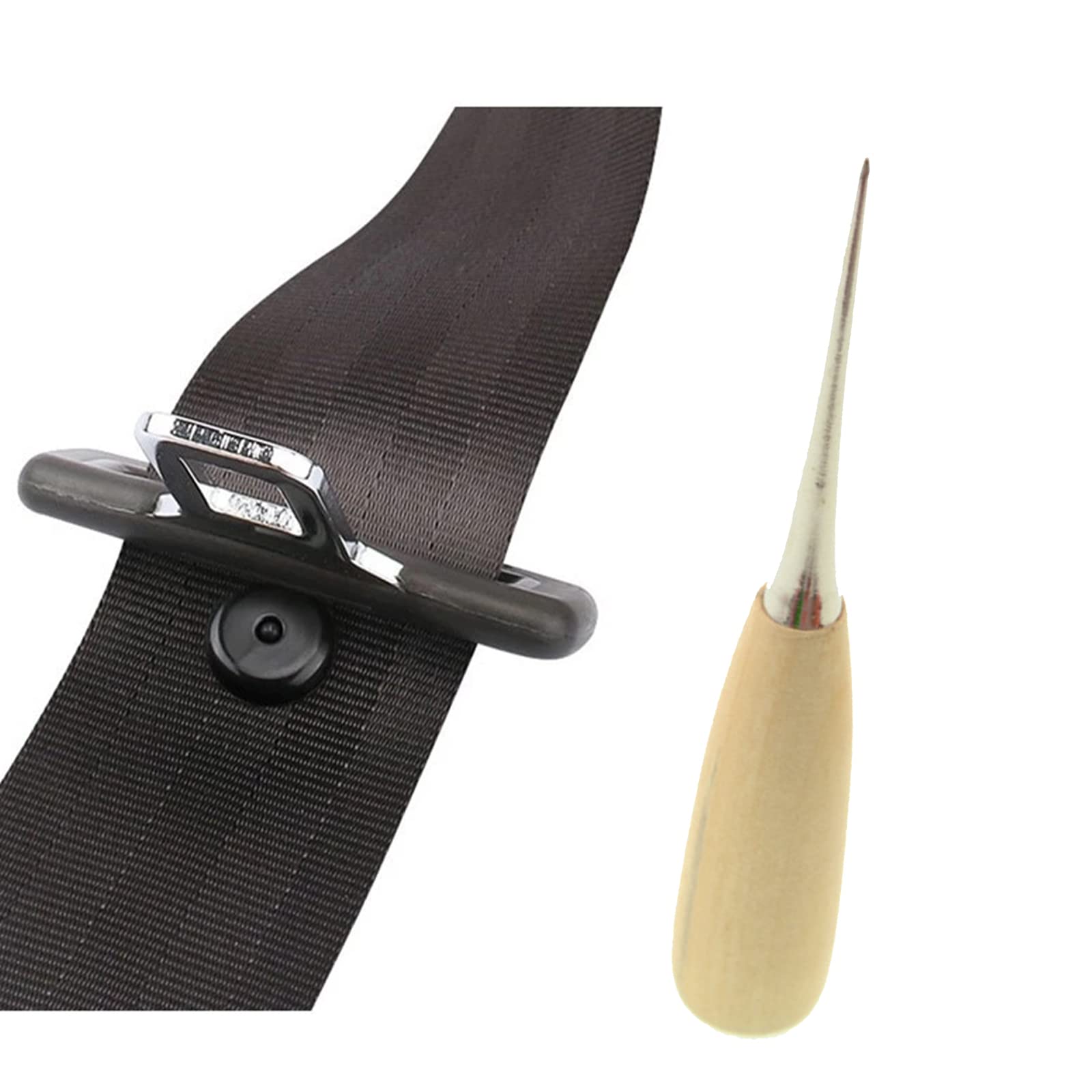 Bottoni Cintura di Sicurezza Auto, Clip Ferma Cintura, Plastica Pulsante Arresto Fibbia Tappo, Con 1 Awl Manico Legno (15 Paia)