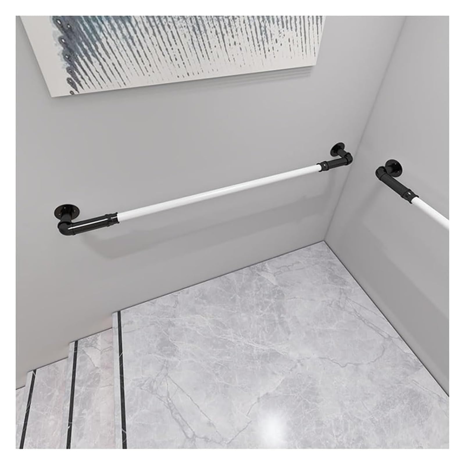 Rambarde d'escalier fer forgé noir de 120 cm pour sécuriser la maison