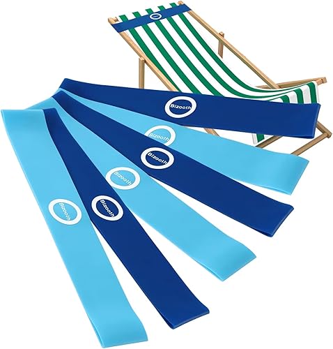 Bandas para toallas (paquete de 6)  sillas de piscina y crucero, clips de goma elástica para toallas de playa (azul y verde azulado)