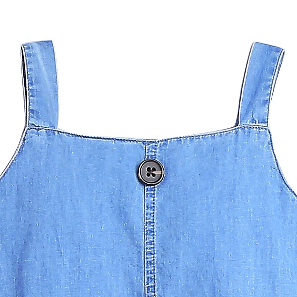 Hopscotch Girls Solid BlouseShorts Set In Blue Color for Ages 4-5 Years 1
