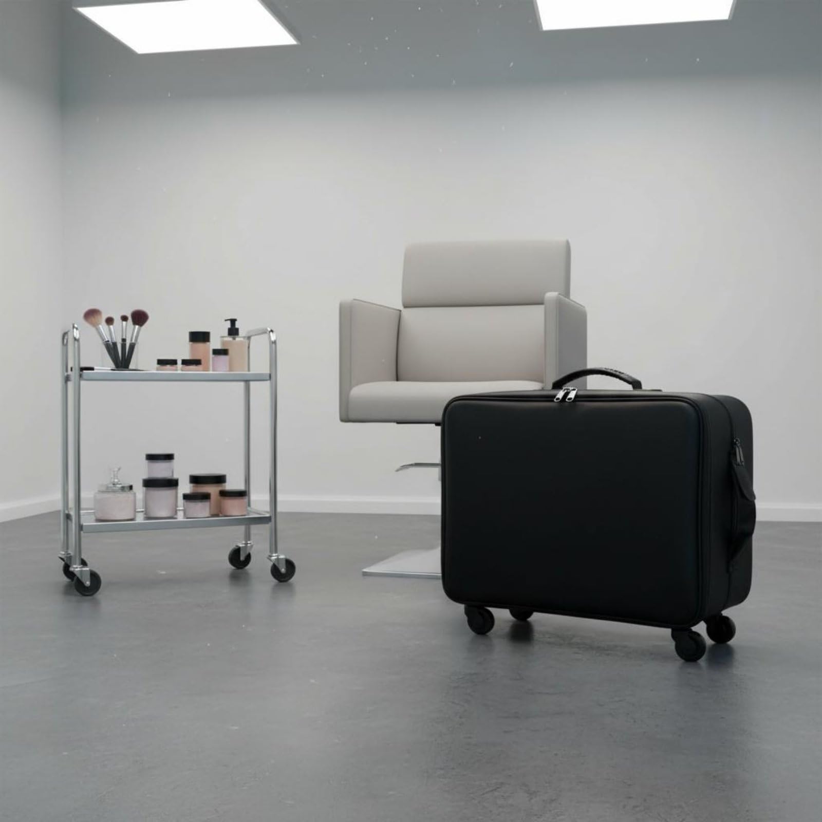 Estuche de Maquillaje con Ruedas Maletín Cosmético Trolley Carrito Profesional Neceser de Belleza con Divisores, Style to 1