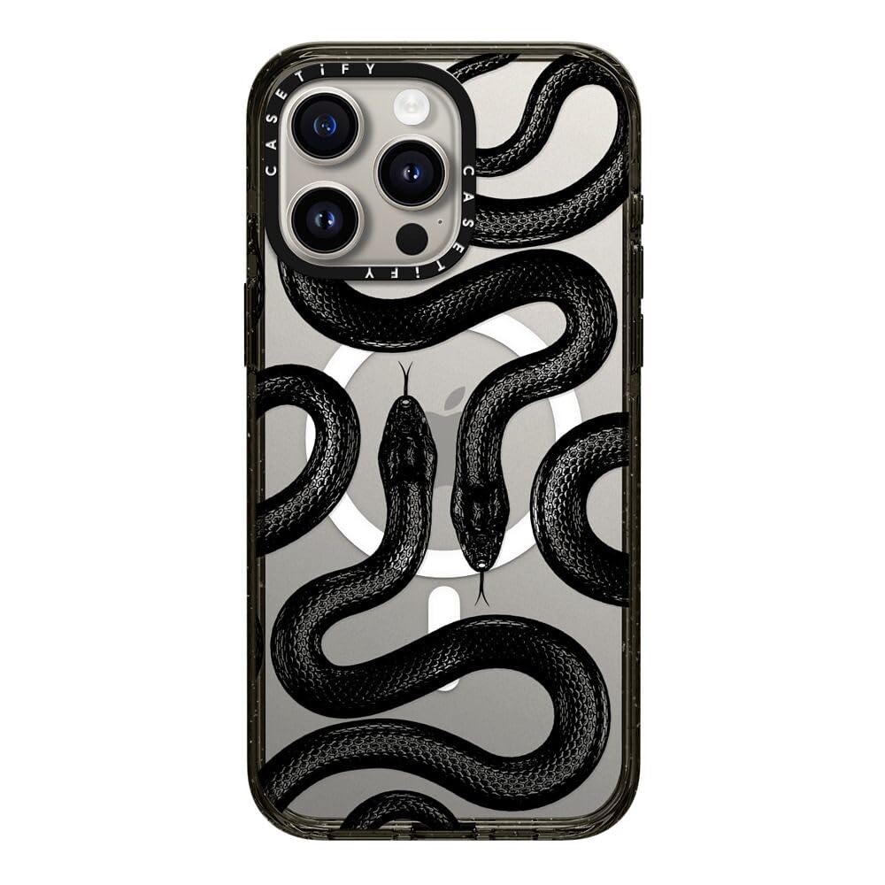 CASETiFY Impact Case for iPhone 15 Pro Max [4X Military Grade Drop Tested / 8.2ft Drop Protection/Compatible with Magsafe] - Animal Prints - Black