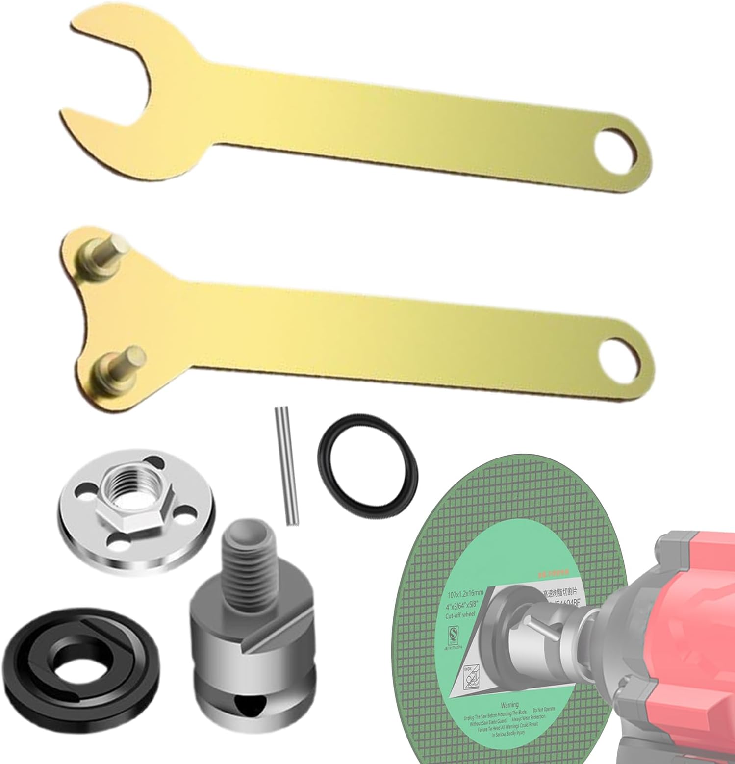 Angle Grinder Nut | Adjustable Pin Wrench Tool Kit | Electric Drill Adapter Equipment Supplies Gadgets for Workshop Polishing Garage Construction