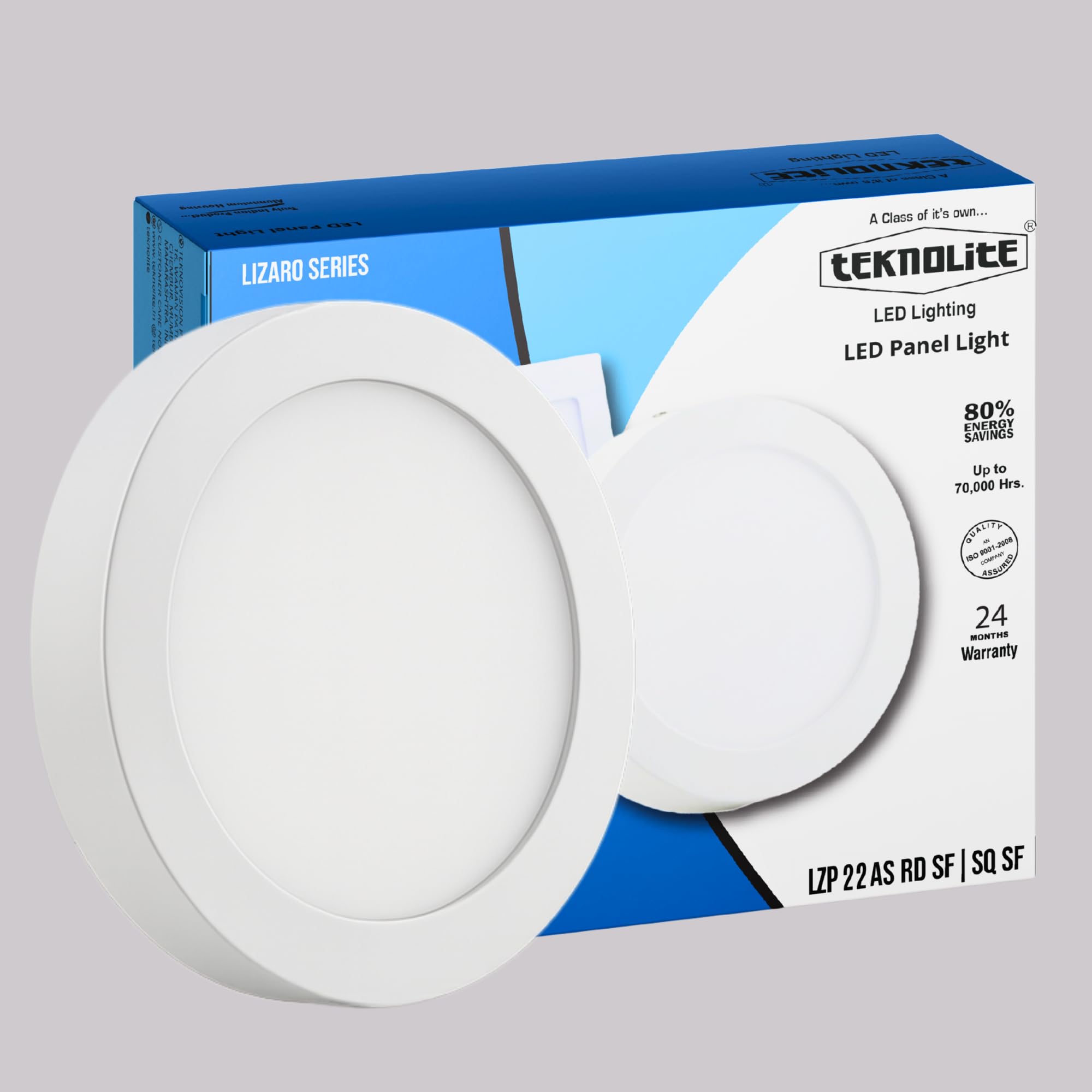 LZP 22W Warm White Round Surface LED Panel Lights Ceiling | Recessed Ceiling Light with 600 Lumens Output | Ideal LED Panel for Home, Office & Bedroom Lighting Pack of 1-image-31