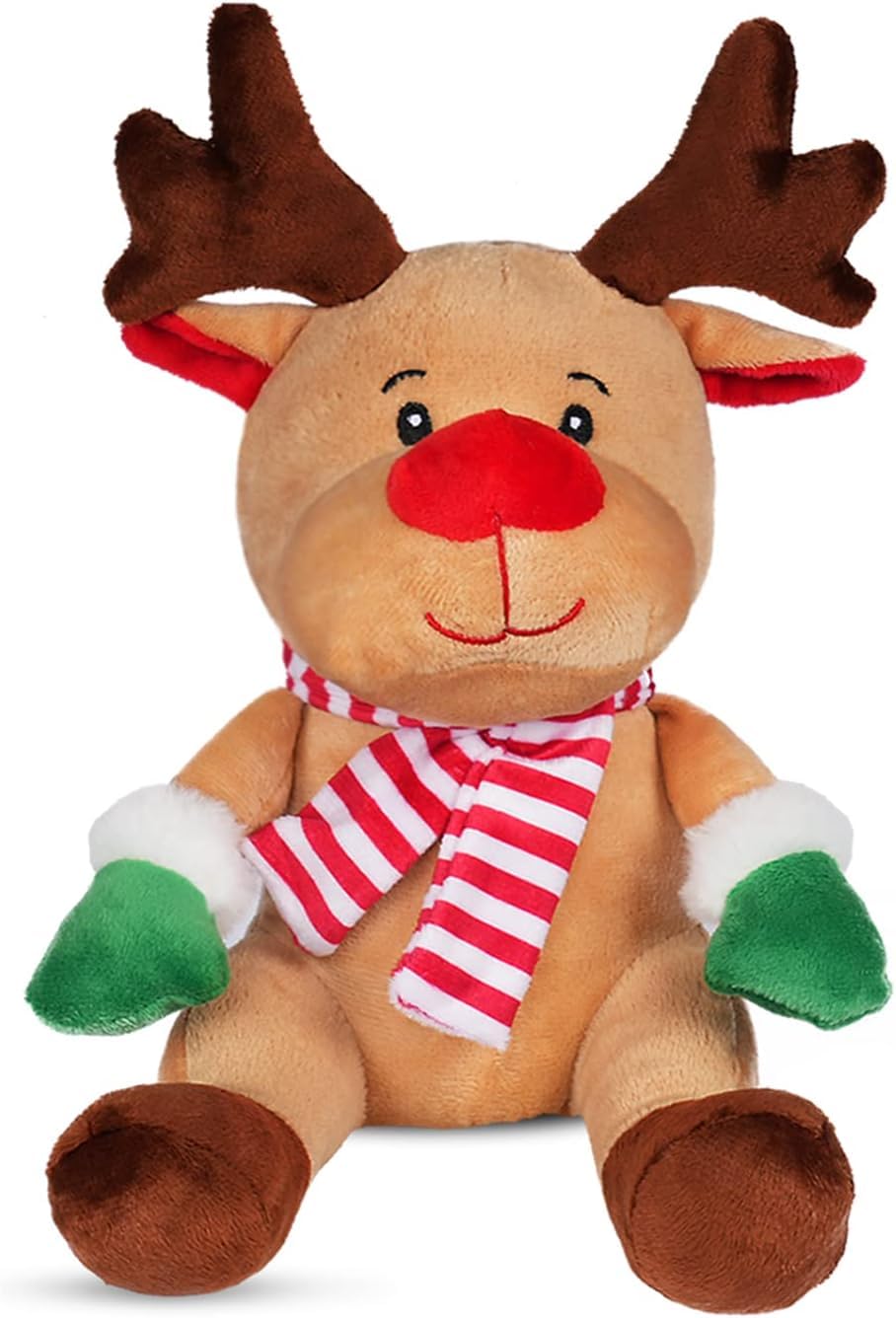 9" Reindeer Plush, Soft Christmas Toys, Moose Sitting Plush Dolls, Xmas Gift for Kids, Christmas Decoration